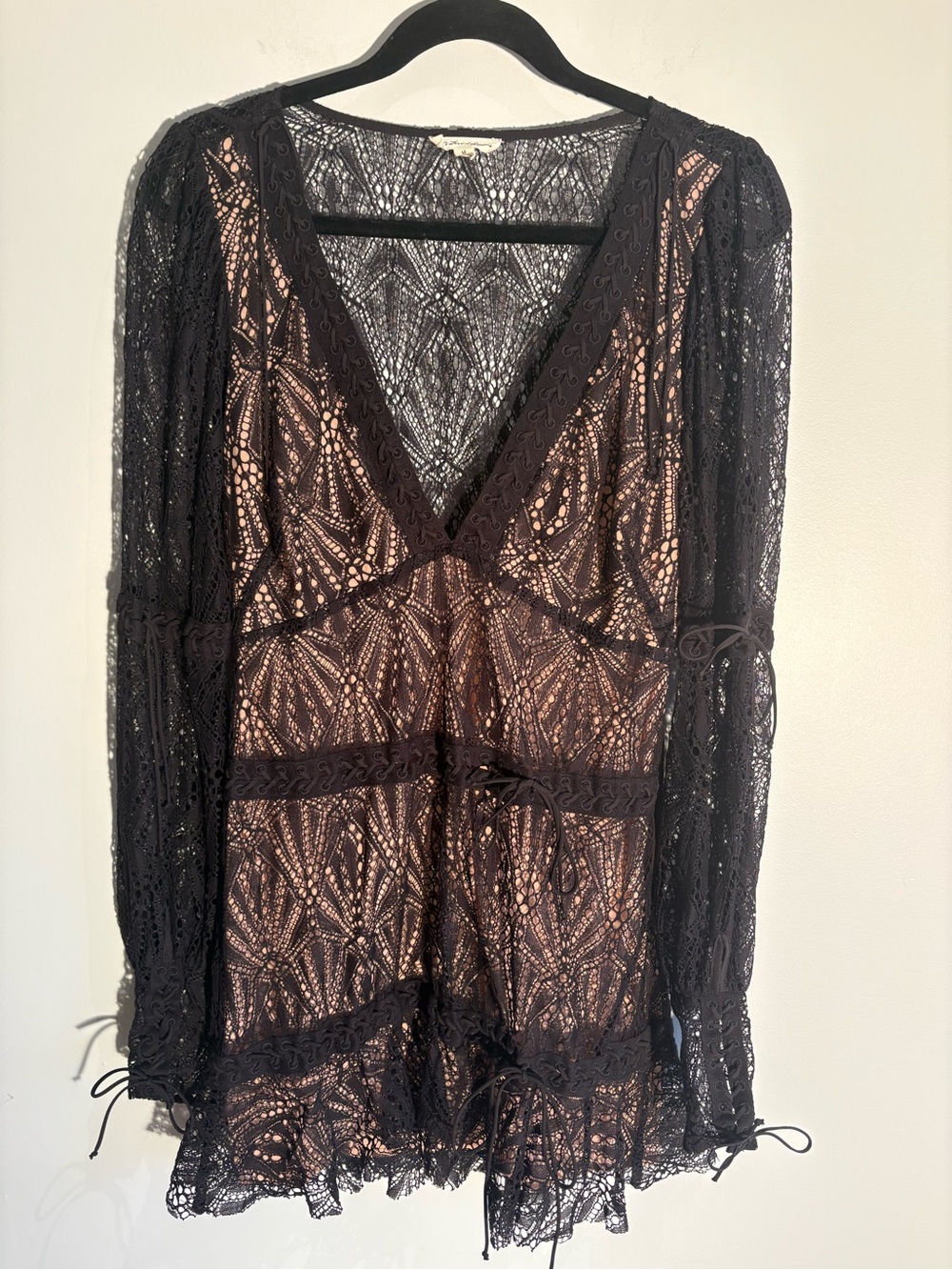 For Love & Lemons Black Lace Romper / Size M